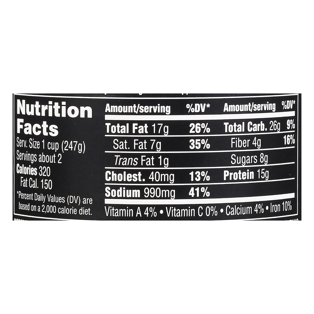 Stagg Chili Country Brand w/Beans ChiliNutritionFacts