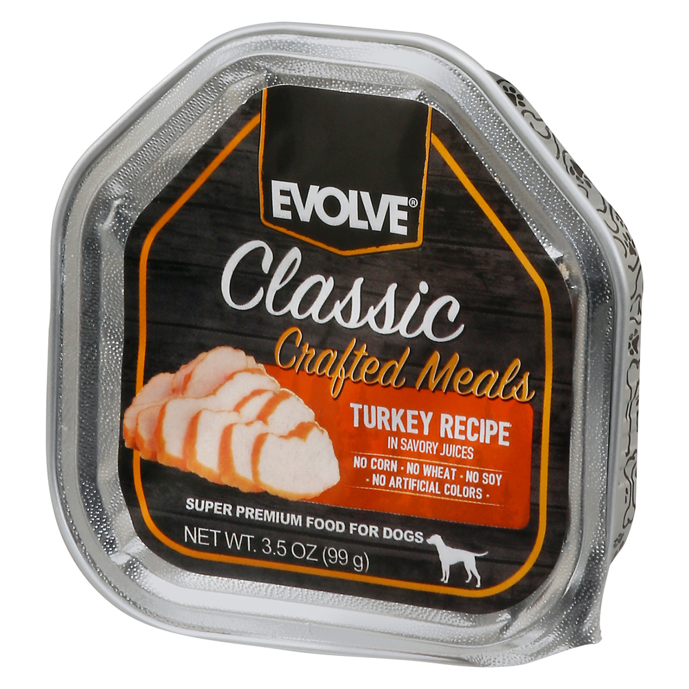 Evolve Classic Dog Food Turkey Recipe in Savory Juices Crafted Meals