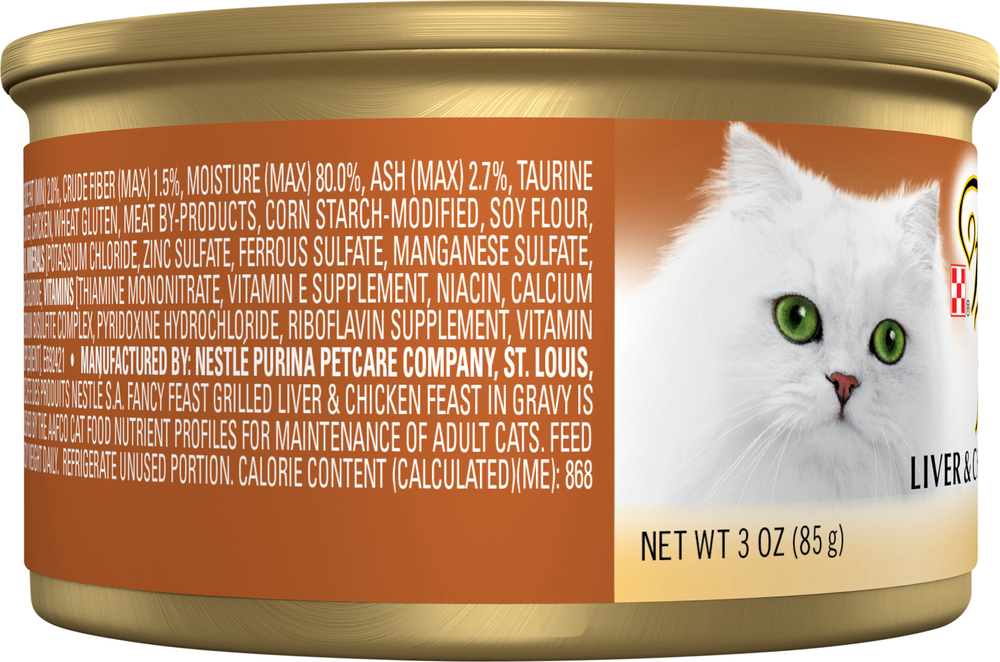 Fancy Feast Cat Food Gourmet Liver Chicken Feast in Gravy Grilled