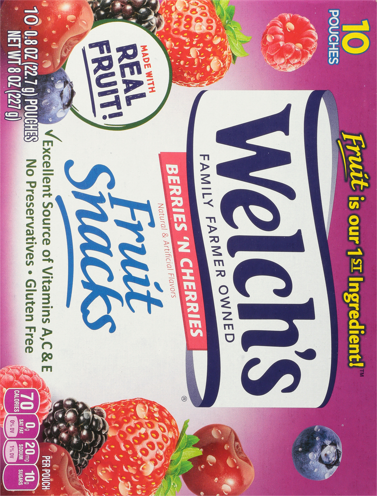 Welch's Fruit Snacks, Berries 'N CherriesPlanogramBack