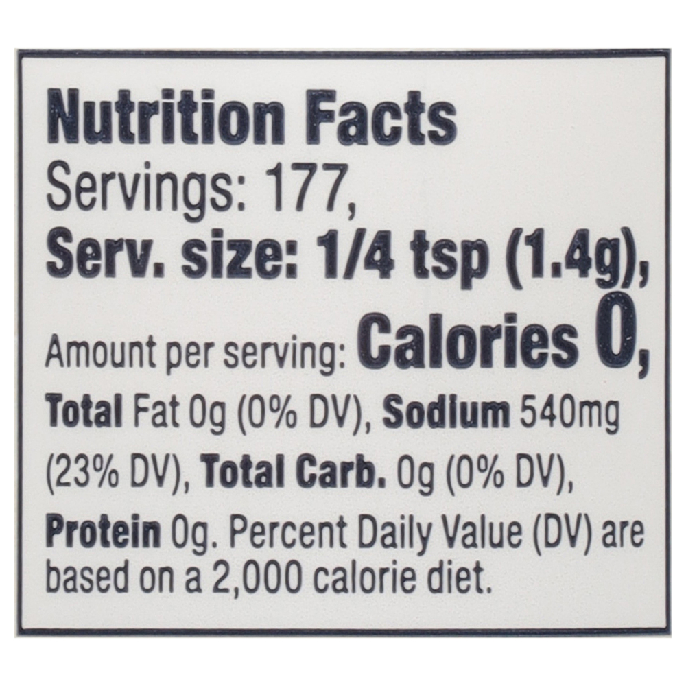 Morton All-Natural Grinder Refill Extra Coarse Sea Salt-Nutrition-Facts