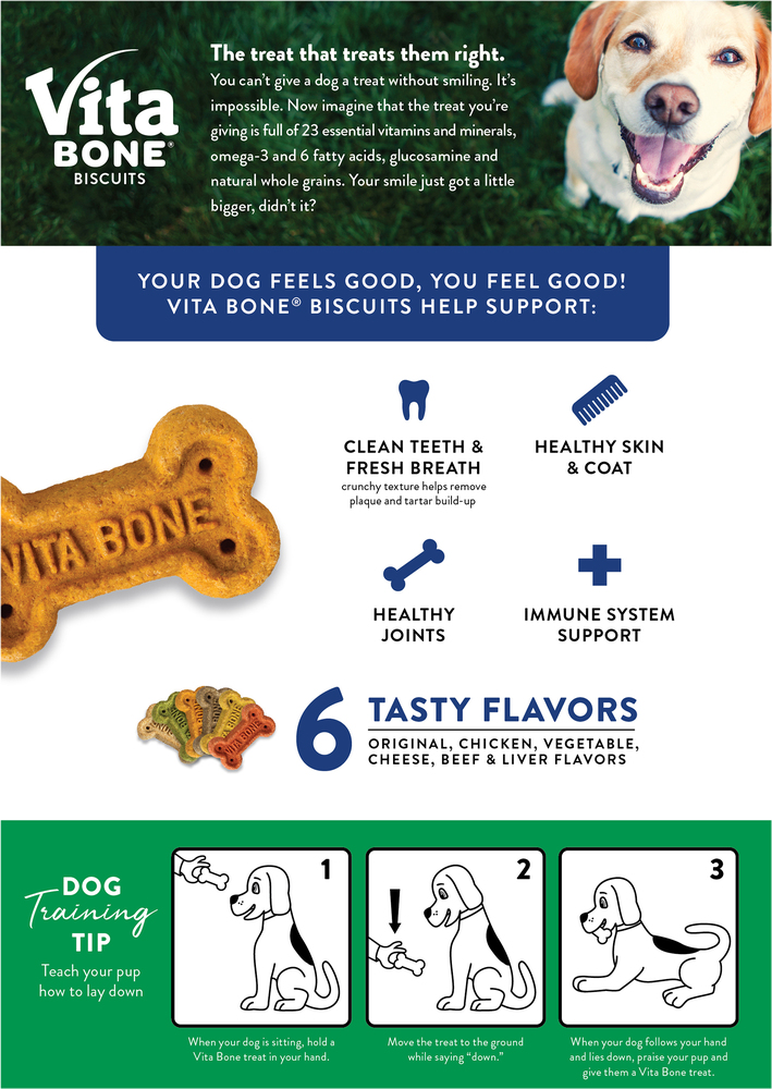 Vita Bone Treats for Dogs, Multi Flavor, Medium, BiscuitsPlanogramBack