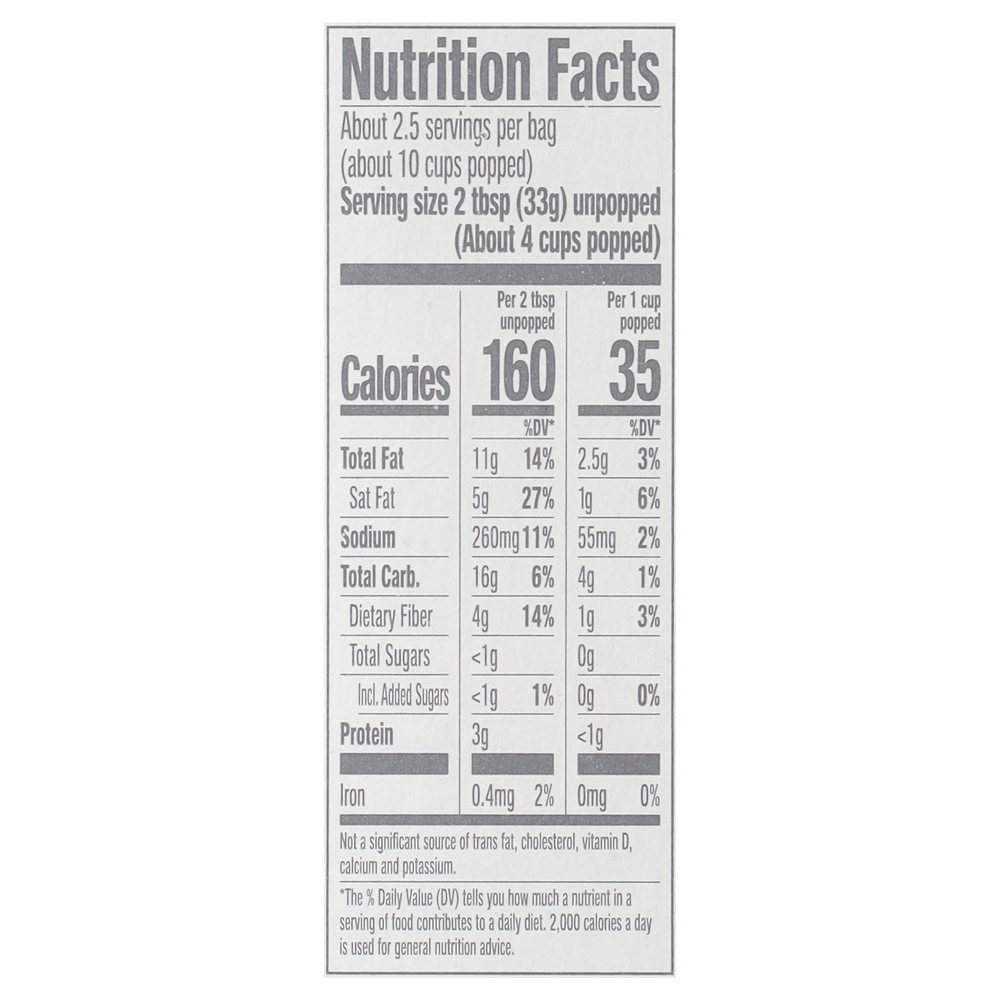 Jolly Time Microwave Popcorn, Kettle CornNutritionFacts