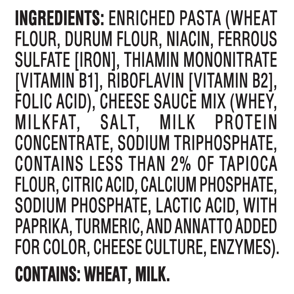 Kraft Mac & Cheese, Original Cheese Flavor, SpiralsIngredients