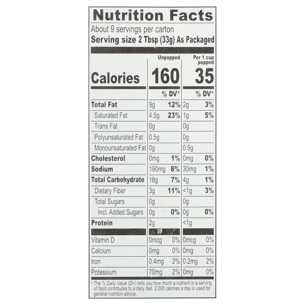 Full Circle Market Organic Popcorn, Butter, MicrowaveNutritionFacts