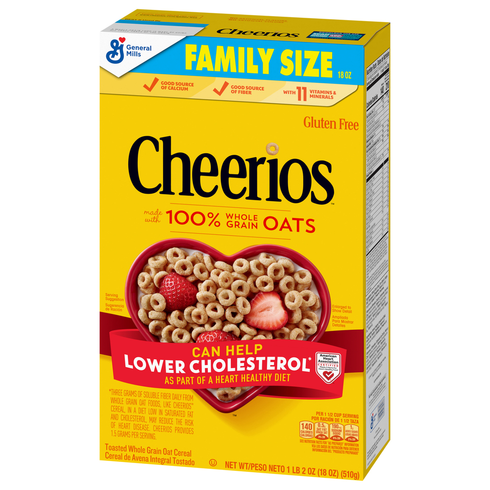 Cheerios Cereal, Toasted Whole Grain Oat, Family SizeFrontRightElevated