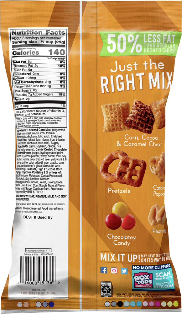 Chex Mix Snack Mix, Indulgent, TurtlePlanogramBack