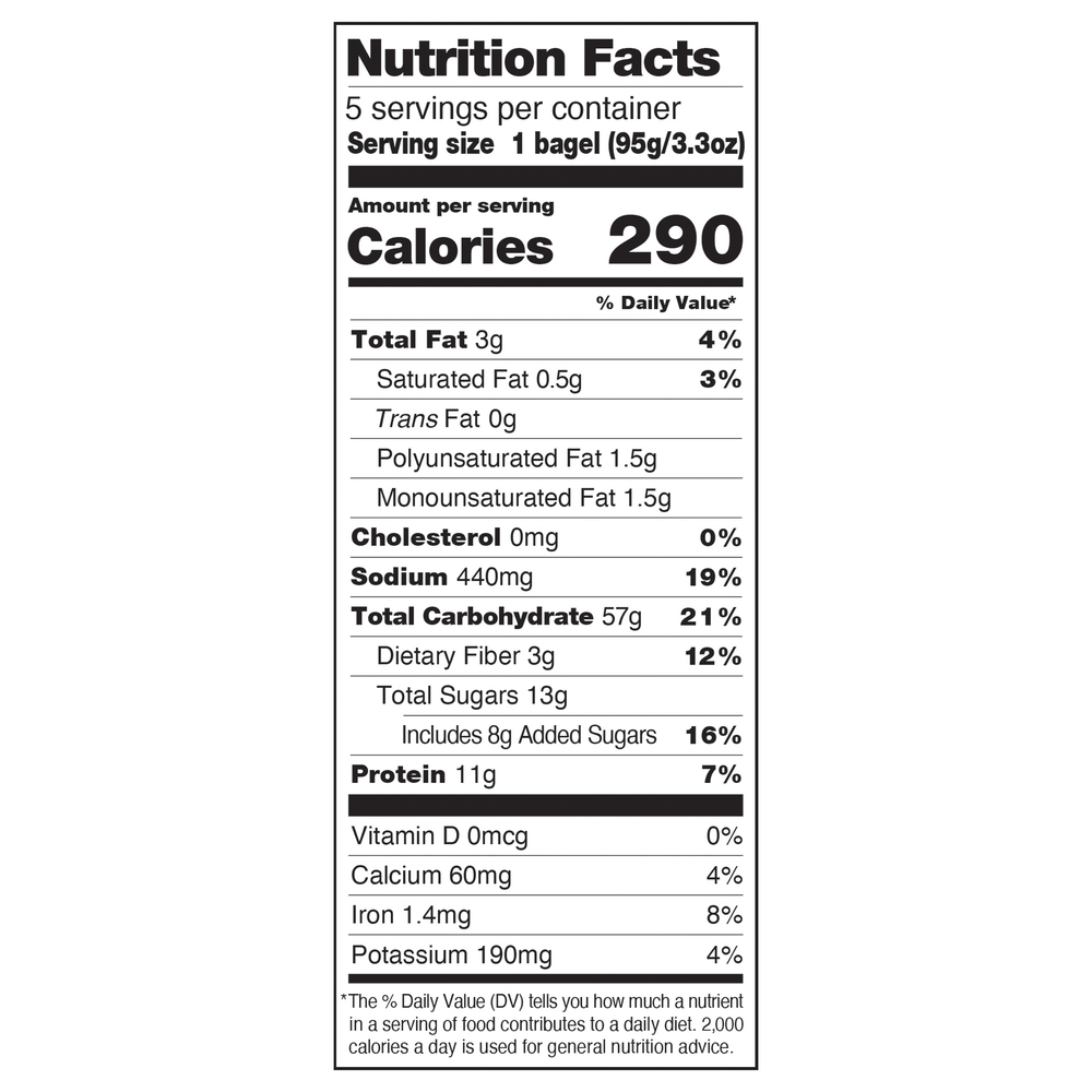 Dave's Killer Bread Bagels, Organic, Cinnamon Raisin RemixNutritionFacts