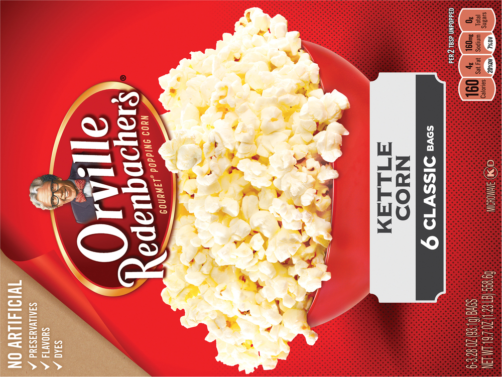 Orville Redenbacher's Popping Corn, Gourmet, Kettle Corn, Classic Bags
