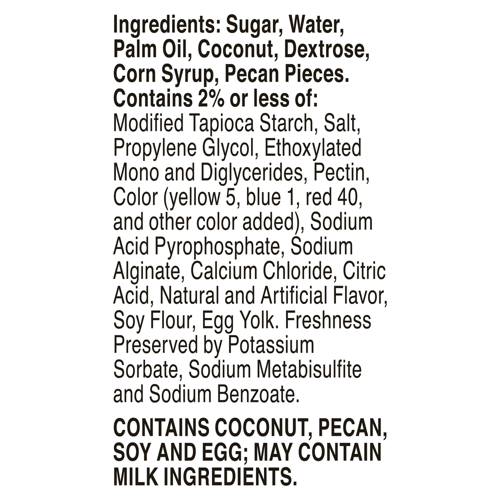 Betty Crocker Frosting, Rich & Creamy, Coconut PecanIngredients
