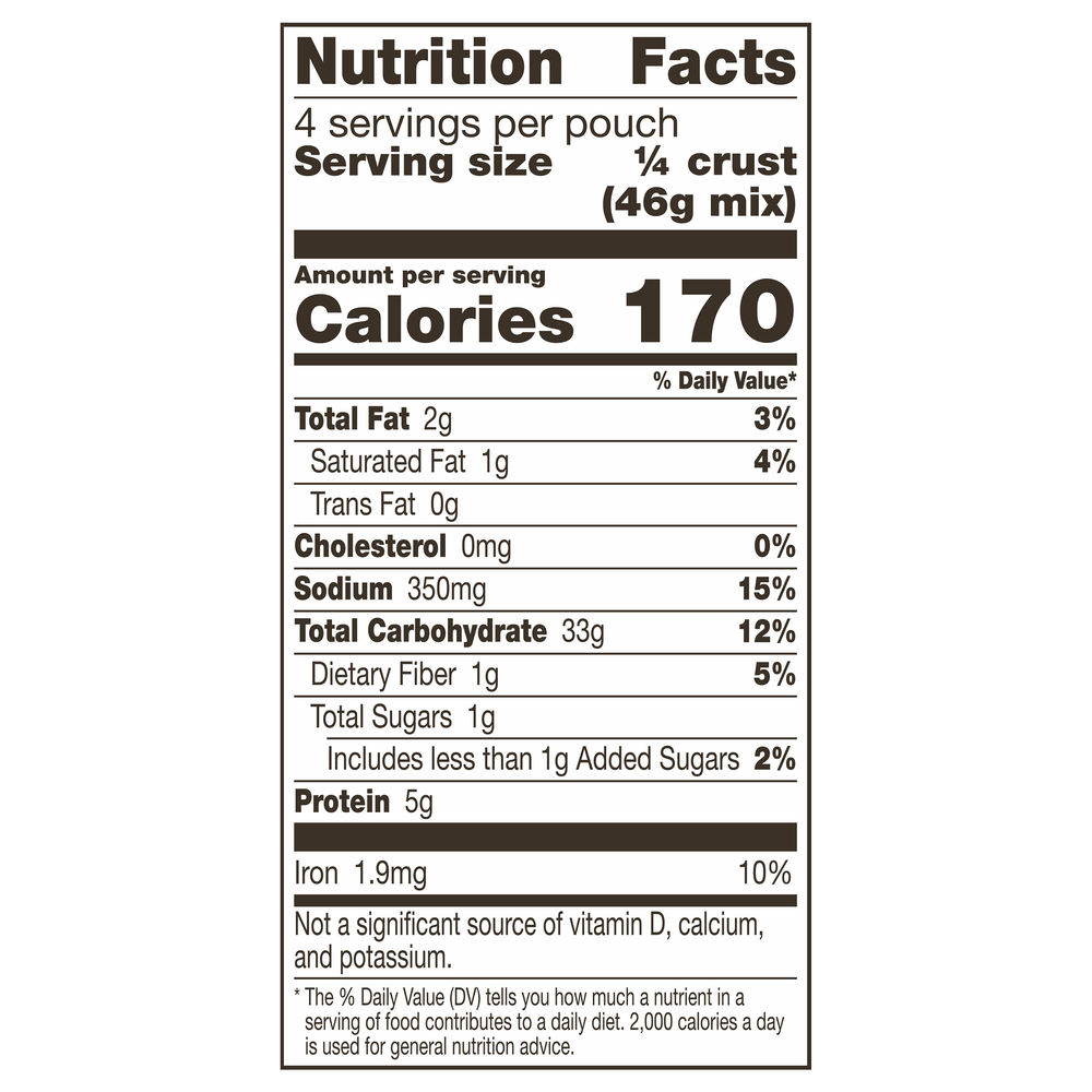 Betty Crocker Pizza Crust MixNutritionFacts