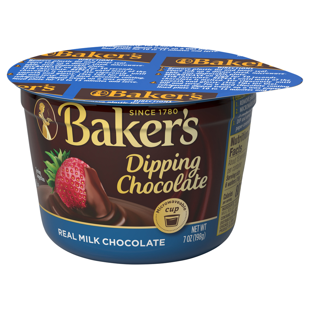 Baker's Dipping Chocolate, Real Milk ChocolateFrontRightElevated