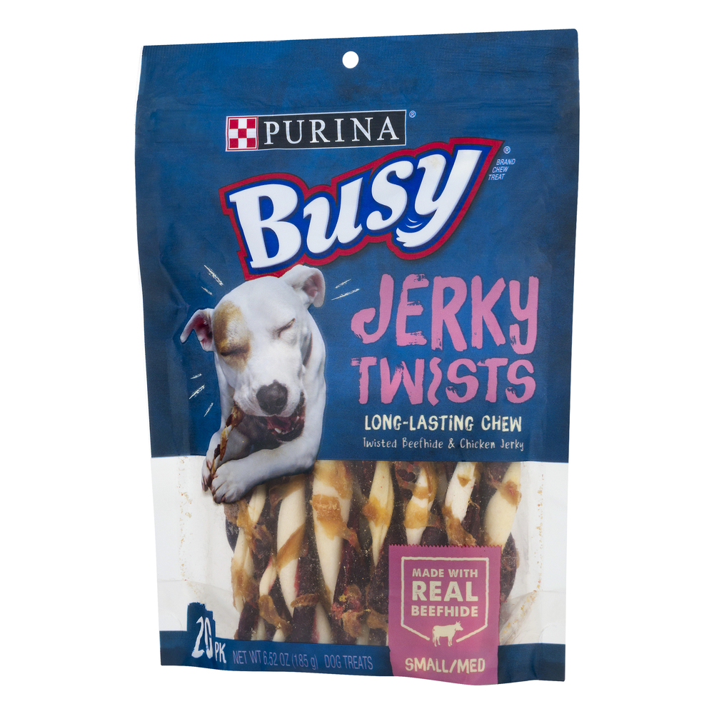 Purina Busy Dog Treats, Jerky Twists, Small/Med, 20 PKFrontRightElevated