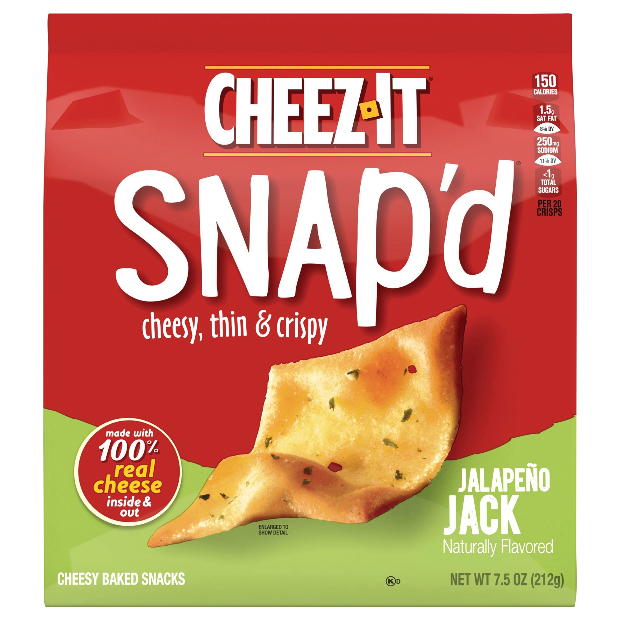 cheece！！ Cheez-It Snap'd Cheesy Baked Snacks, Jalapeno Jack