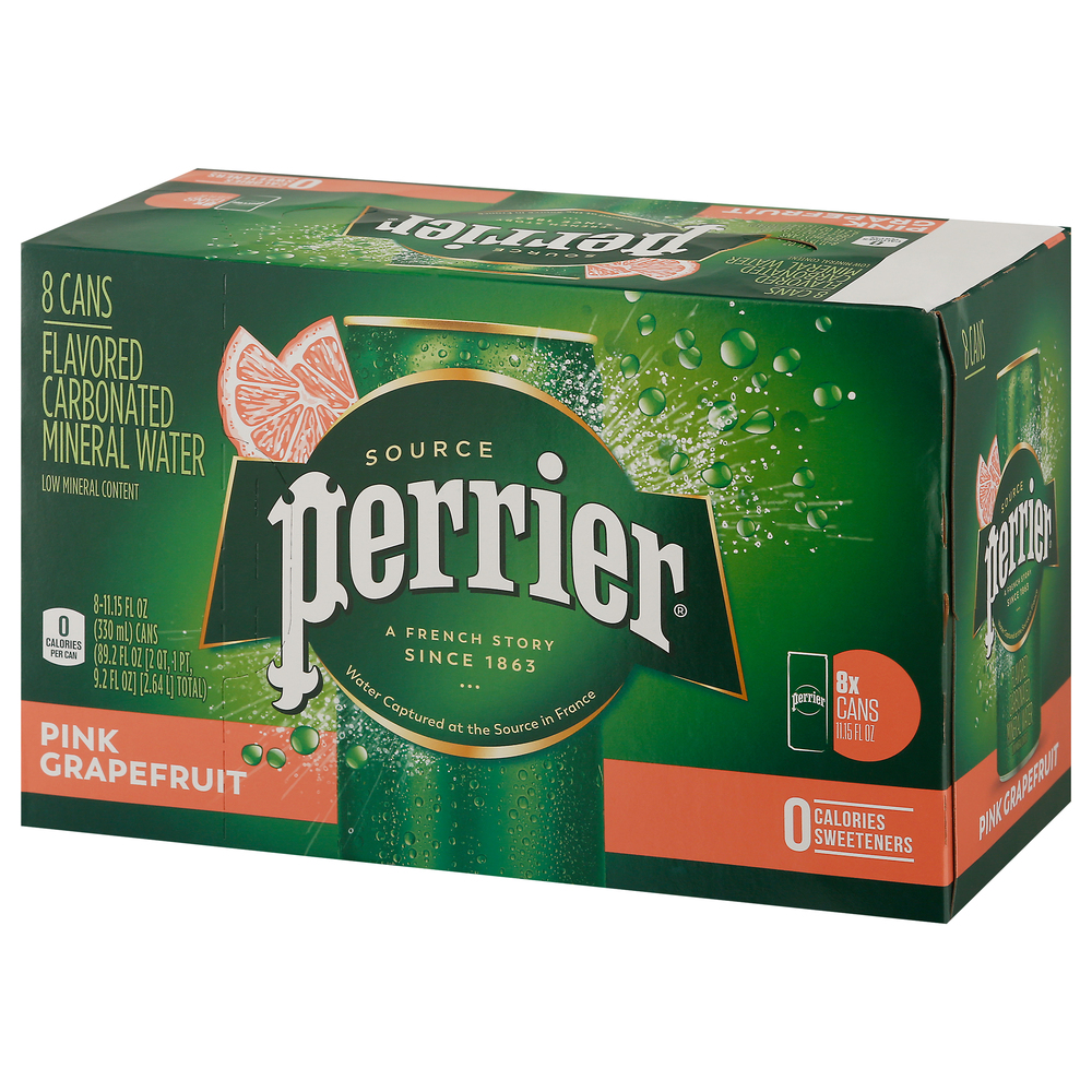 Perrier Mineral Water, Carbonated, Grapefruit