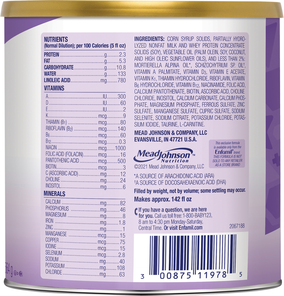 Enfamil Gentlease Infant Formula with Iron, Milk-Based