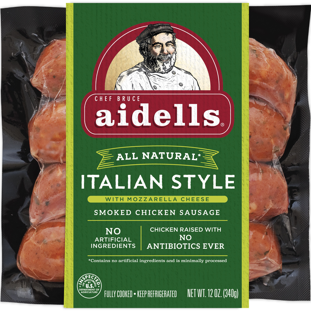 Aidells Smoked Chicken Sausage Italian Style with Mozzarella Cheese 12 oz. 4 Fully Cooked Links