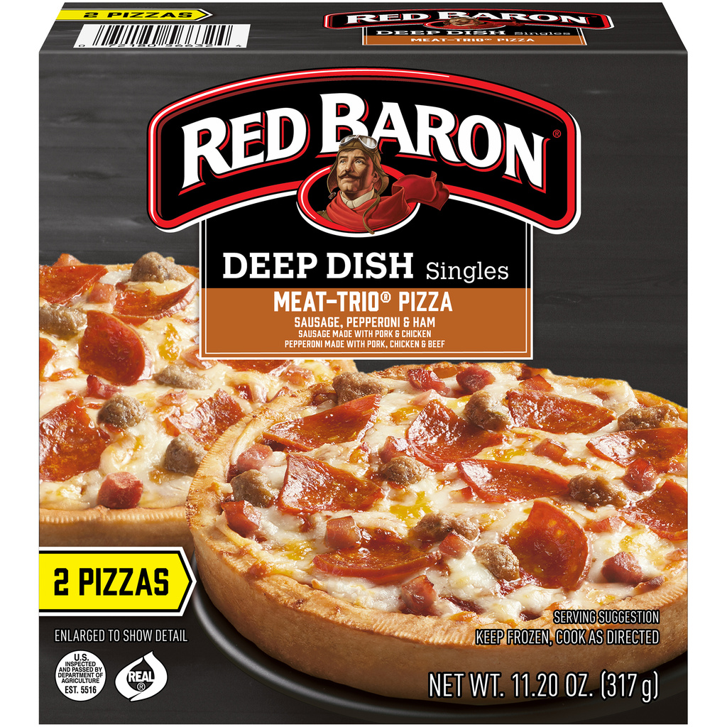 Red Baron Pizza Meat Trio Deep Dish Singles
