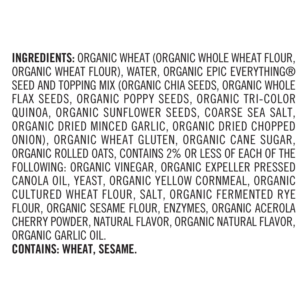 Dave's Killer Bread Epic Everything Organic BagelsIngredients