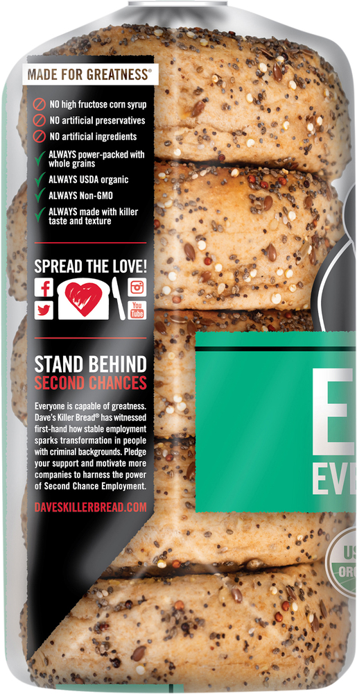 Dave's Killer Bread Epic Everything Organic BagelsPlanogramLeft