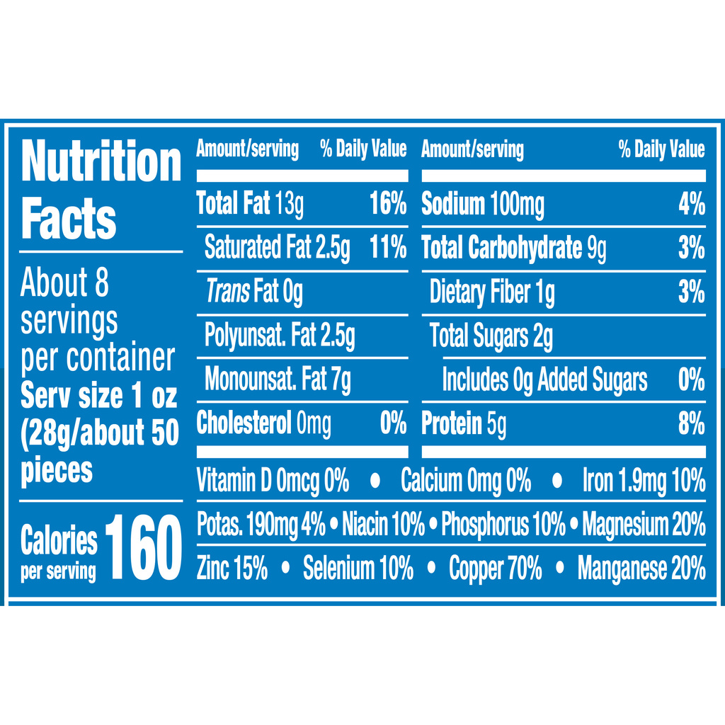 Planters Cashew, Salted, Halves & PiecesNutritionFacts