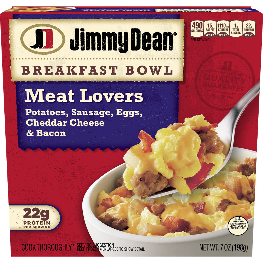 Jimmy Dean Breakfast Bowl Meat Lovers, Frozen, 7 oz BowlHero