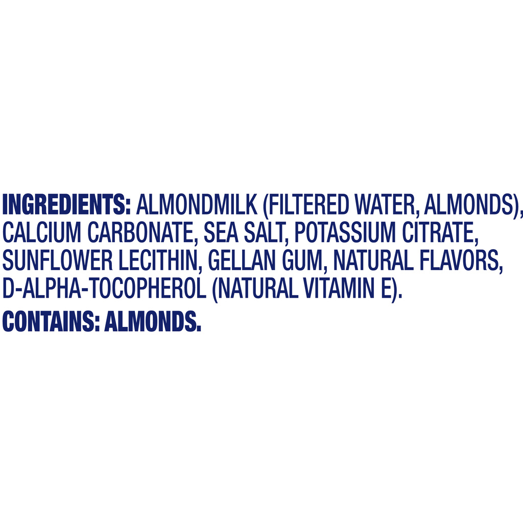 Blue Diamond Almondmilk, Unsweetned, OriginalIngredients