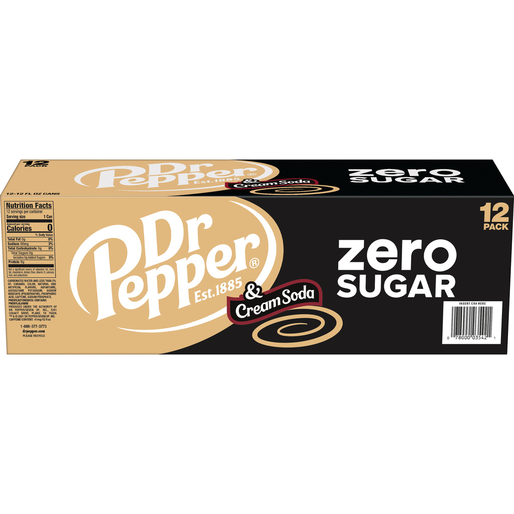 Dr Pepper Zero Sugar Cream Soda