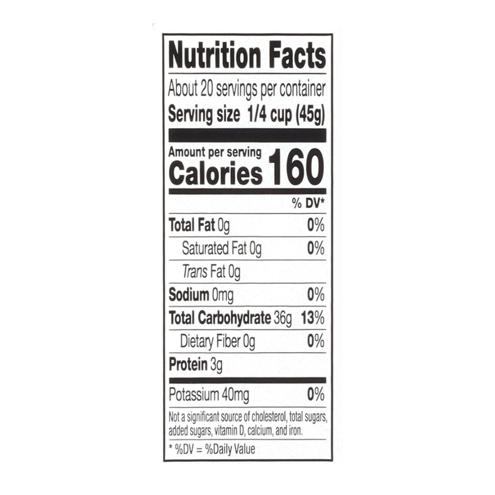RiceSelect Rice, ArborioNutritionFacts