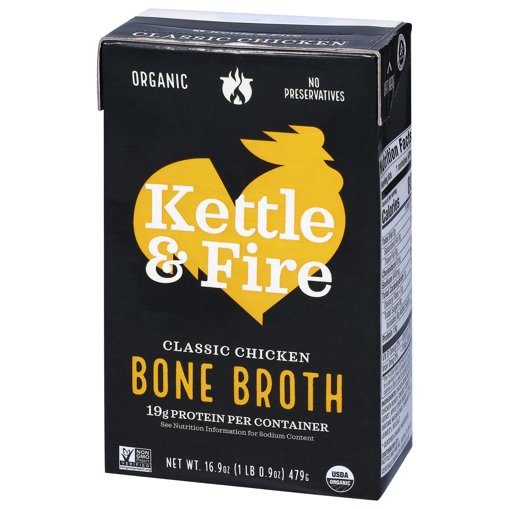 Kettle Fire Kettle & Fire Classic Chicken Bone Broth-Front-Right-Elevated
