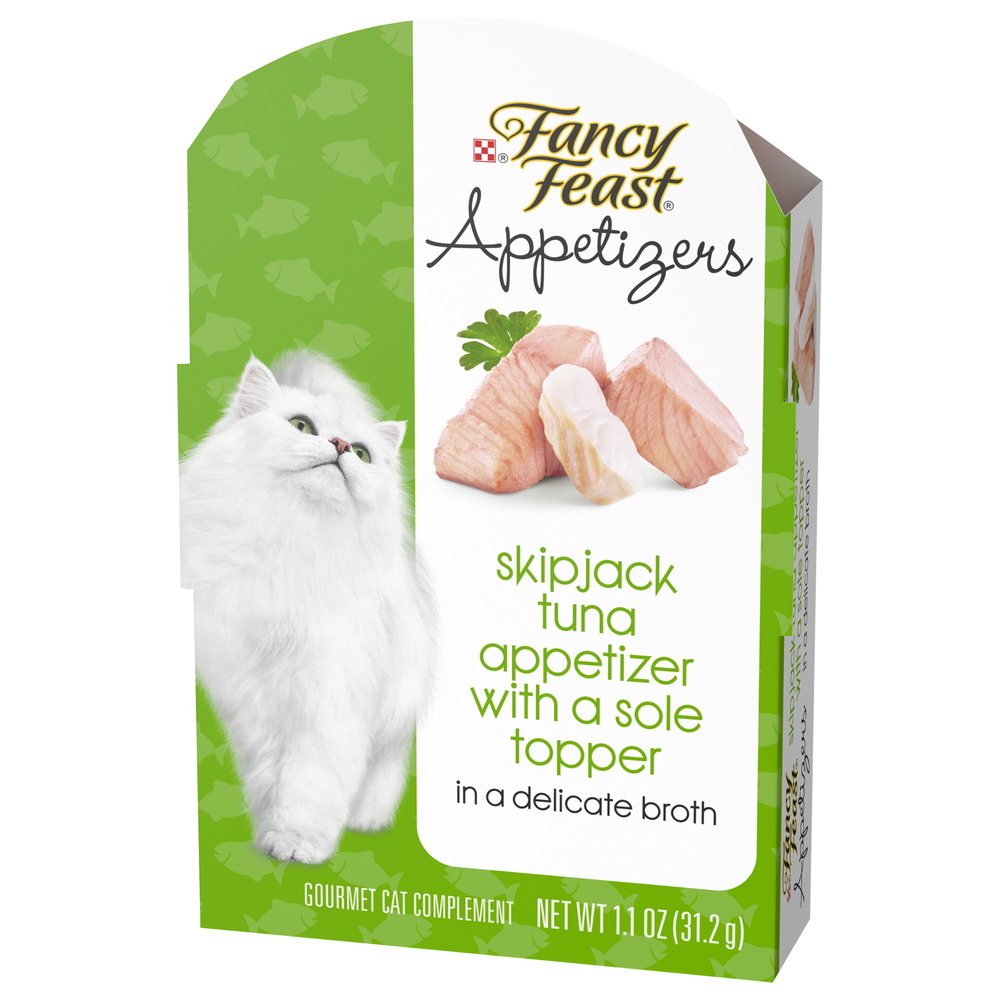 Fancy Feast Appetizers Purina Fancy Feast Appetizers Lickable Grain Free Wet Cat Food Topper Skipjack Tuna Appetizer with Sole