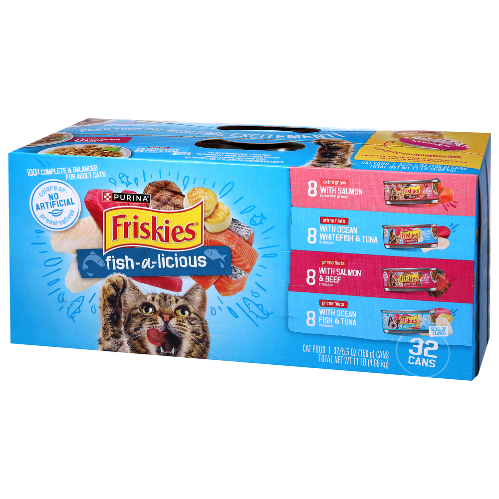 Friskies Cat Food, FishaLiciousFrontRightElevated