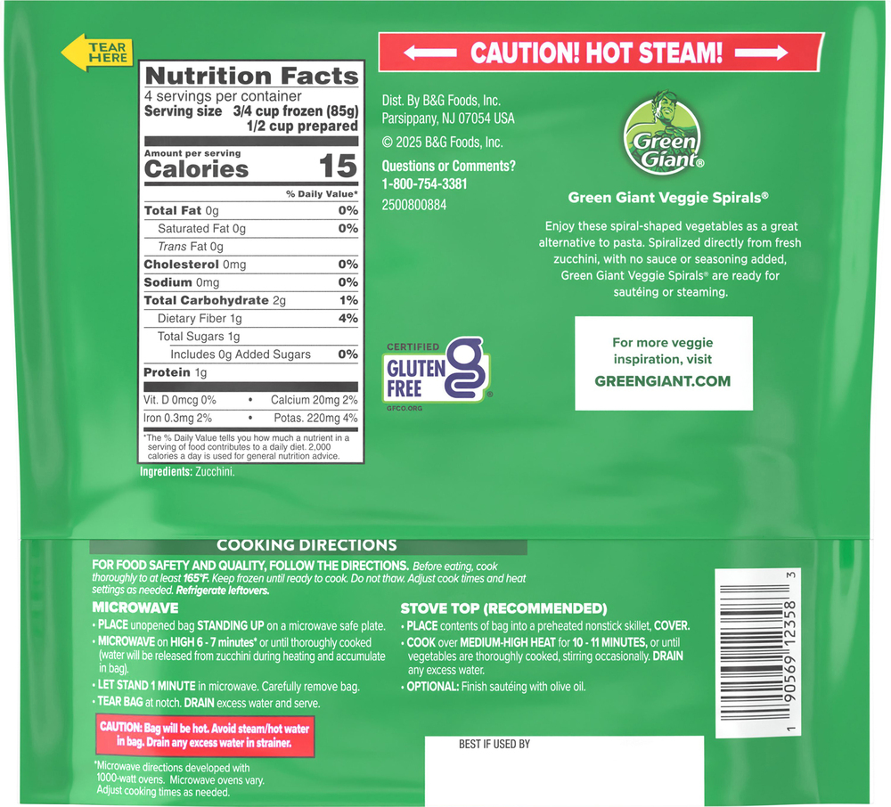【きゅうり】 Green Giant Veggie Spirals Zucchini, Gluten-Free