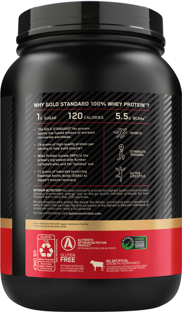 Optimum Nutrition Gold Standard Double Rich Chocolate 100% Whey Protein ...