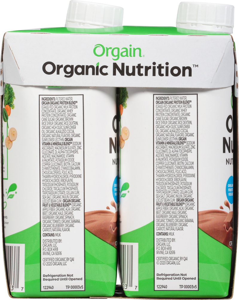 Orgain Organic Nutrition Nutritional Shake, Creamy Chocolate Fudge ...