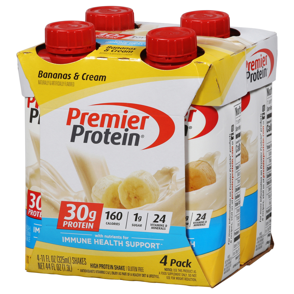 Premier Protein Bananas & Cream High Protein Shake-Front-Right-Elevated