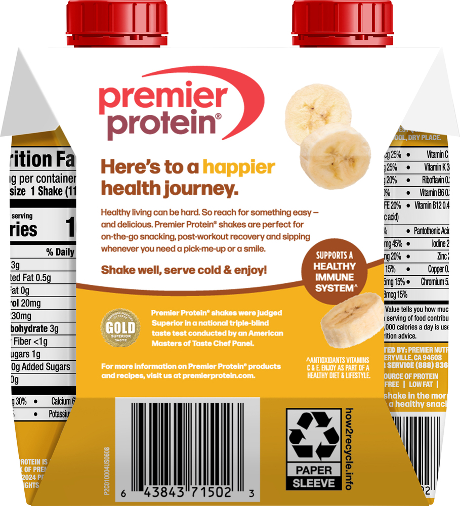 Premier Protein Bananas & Cream High Protein Shake-Planogram-Back