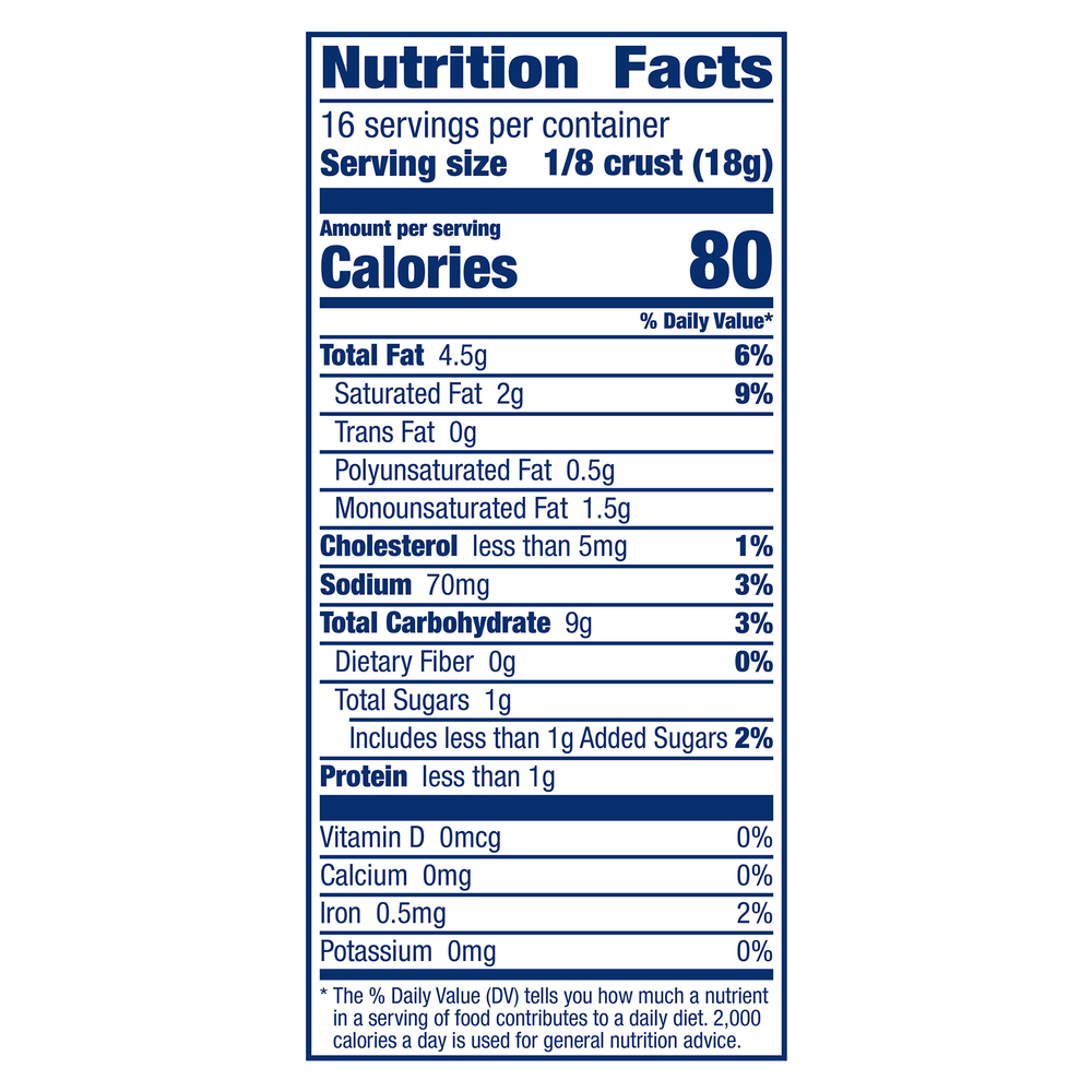 Pillsbury Pie Crusts, Regular-Nutrition-Facts