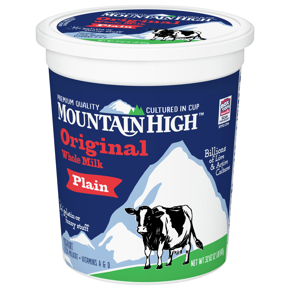 Mountain High Yoghurt, Whole Milk, Original, PlainFrontRightElevated