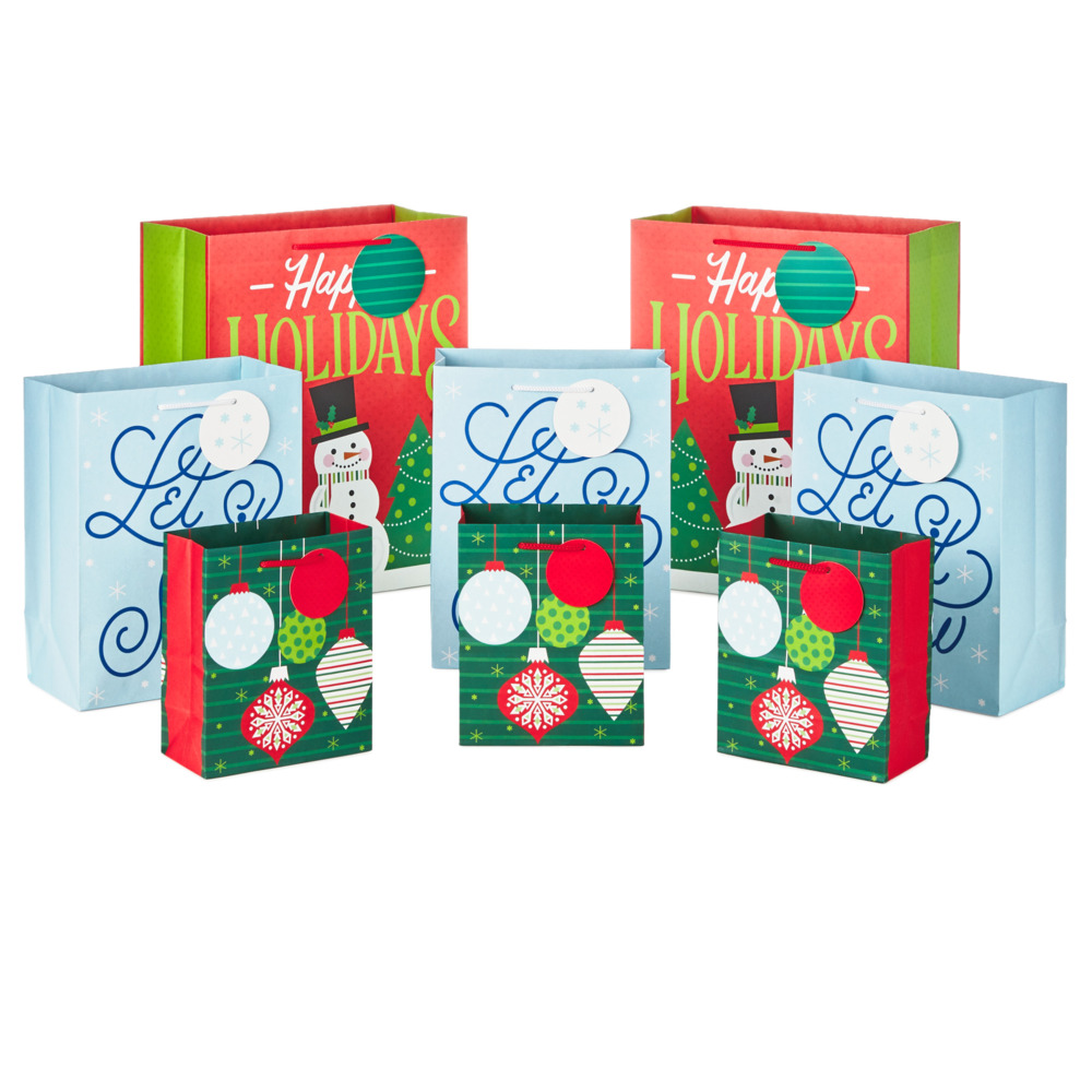 Hallmark Holiday Gift Bag Assortment 8 Bags 3 Small 6
