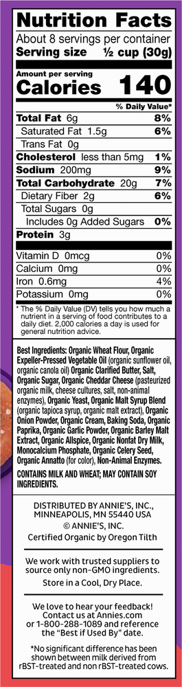 Annie's Baked Crackers, Organic, Original Snack Mix