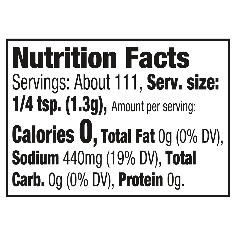McCormick Onion SaltNutritionFacts