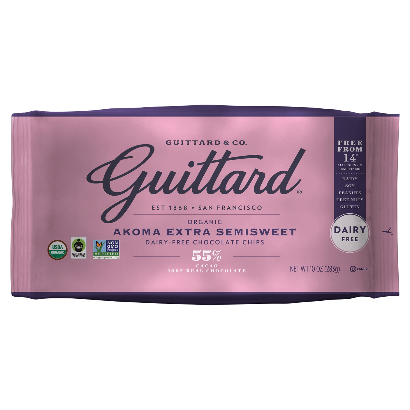 Guittard Chocolate Chips, Extra Semisweet, Akoma, 55 CacaoMain