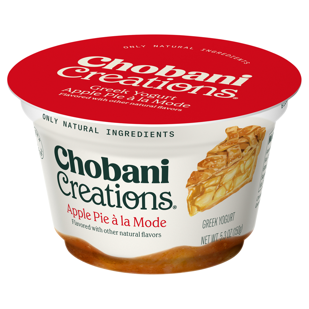 Chobani Creations Yogurt Greek Apple Pie a La Mode Front Right Elevated