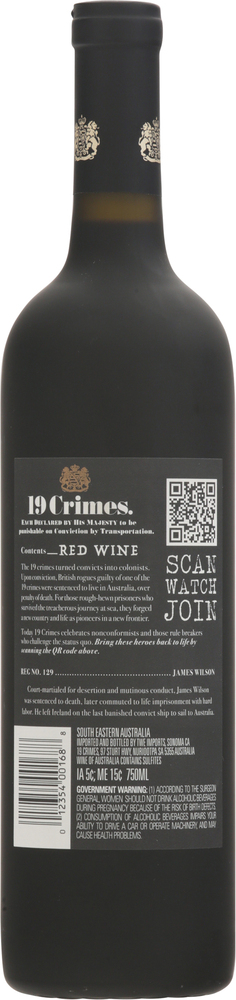 19 Crimes The Banished Red – Australischer Rotwein, Kräftiger Geschmack, Enthält Sulfite