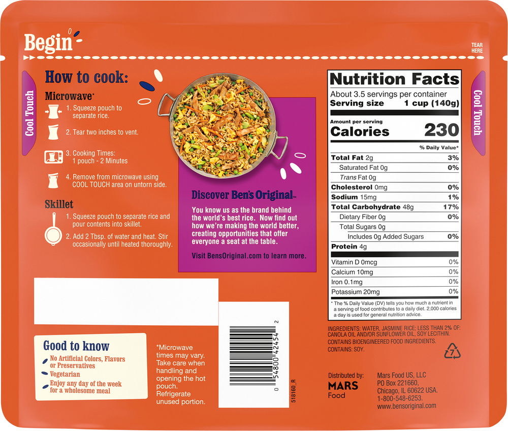 Ben's Original Ready Rice Rice, Jasmine, Family Size