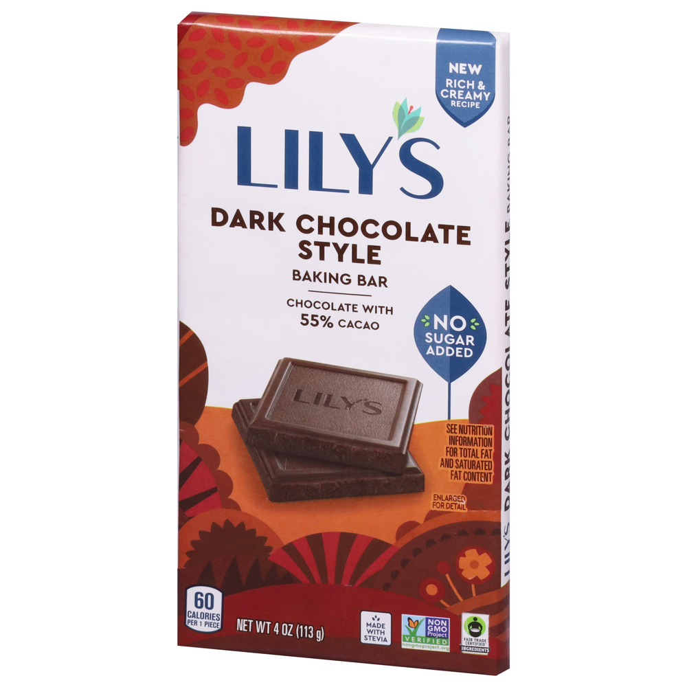 Lily's Baking Bar, Dark Chocolate Style, 55% Cacao