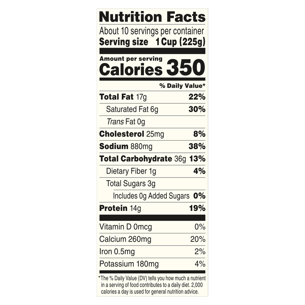 Stouffer s Macaroni Cheese Party Size Nutrition Facts