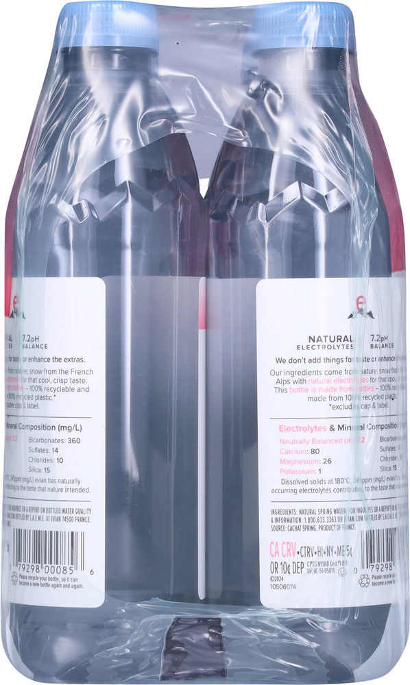 Evian Natural Spring Water – 33.81 Fl Oz (1 Liter) Bottles – 12 Pack – Naturally Filtered - View #3