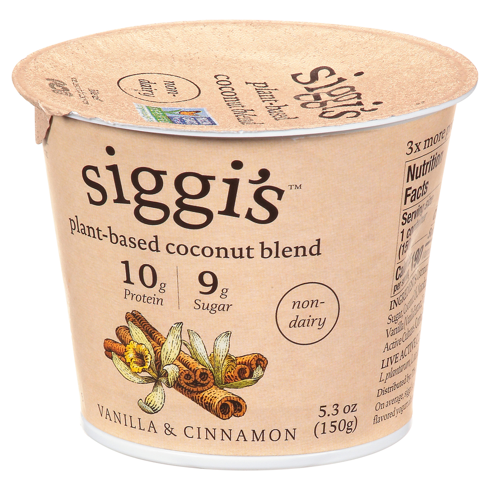 Siggi's Coconut Blend, Plant Based, Vanilla & Cinnamon-Front-Right-Elevated